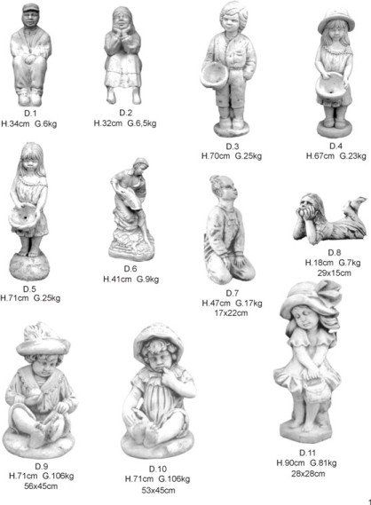 Gartenfiguren, Figuren aus Beton - Kinder